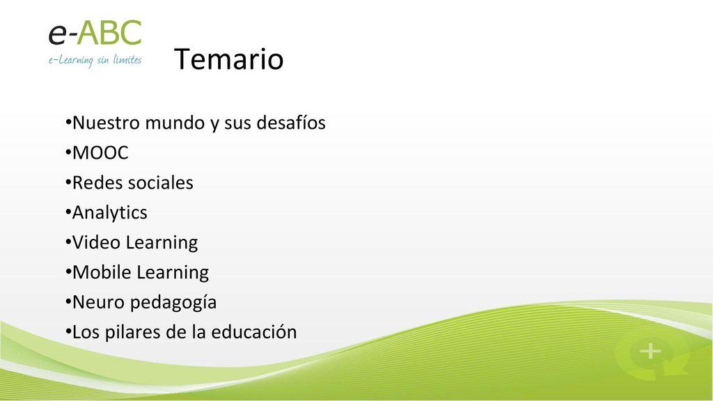 Temario Nuestro mundo y sus desafíos MOOC Redes sociales Analytics