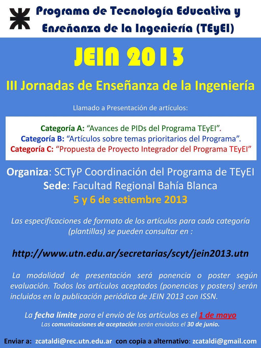 JEIN 2013 III Jornadas de Enseñanza de la Ingeniería