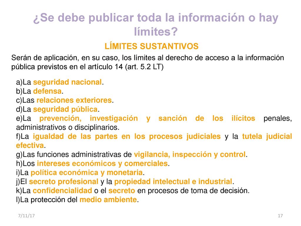 ¿Se debe publicar toda la información o hay límites