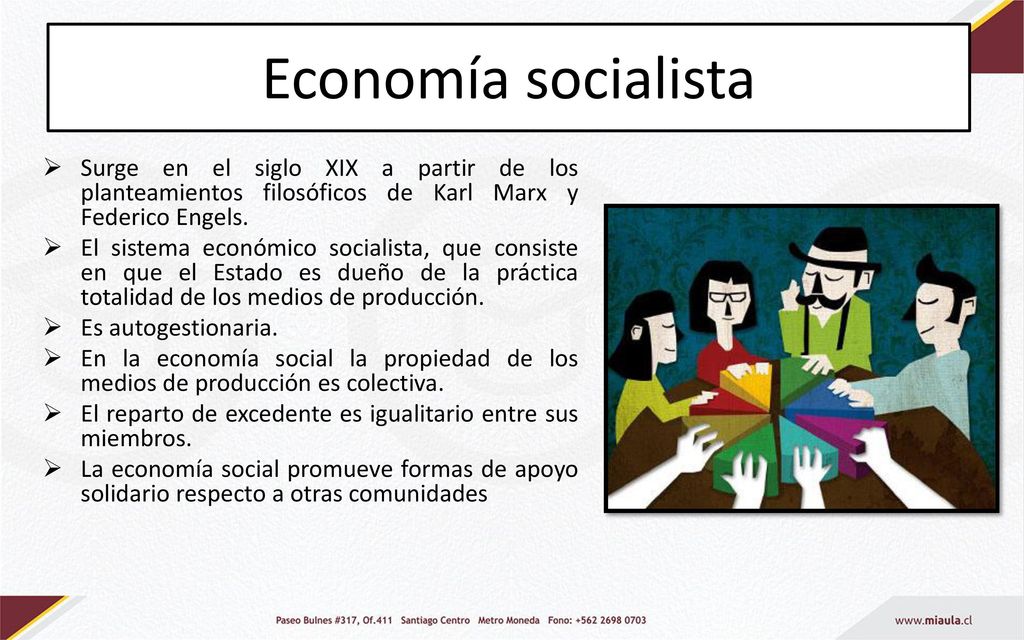 Economía socialista Surge en el siglo XIX a partir de los planteamientos filosóficos de Karl Marx y Federico Engels.