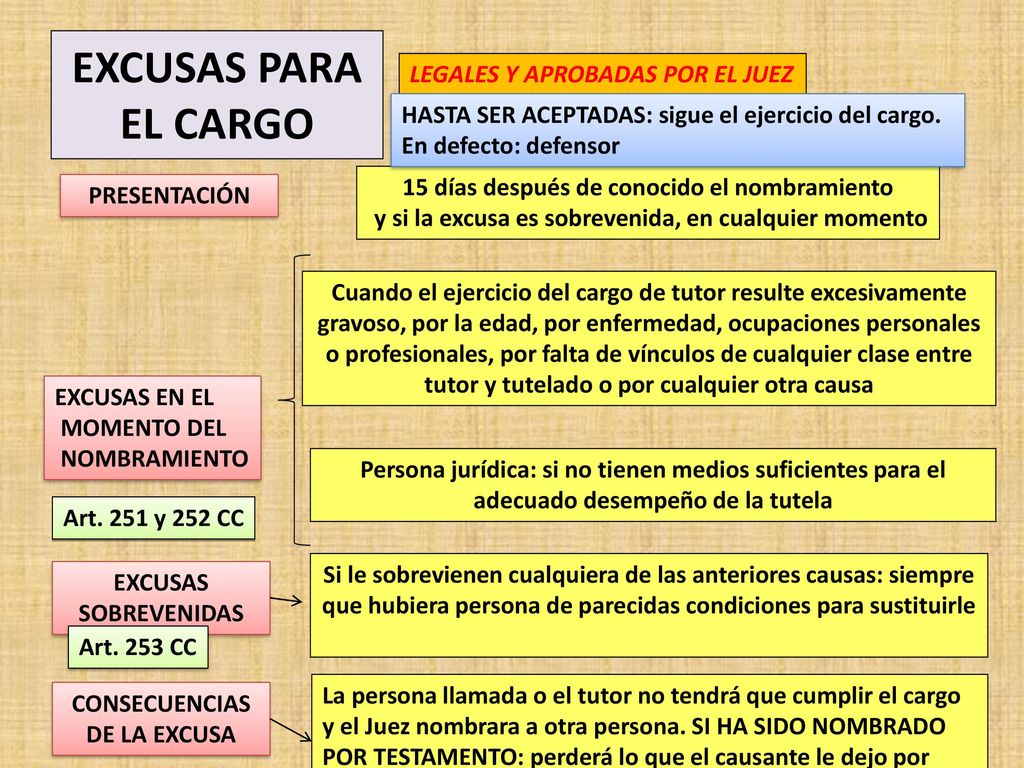 EXCUSAS PARA EL CARGO LEGALES Y APROBADAS POR EL JUEZ