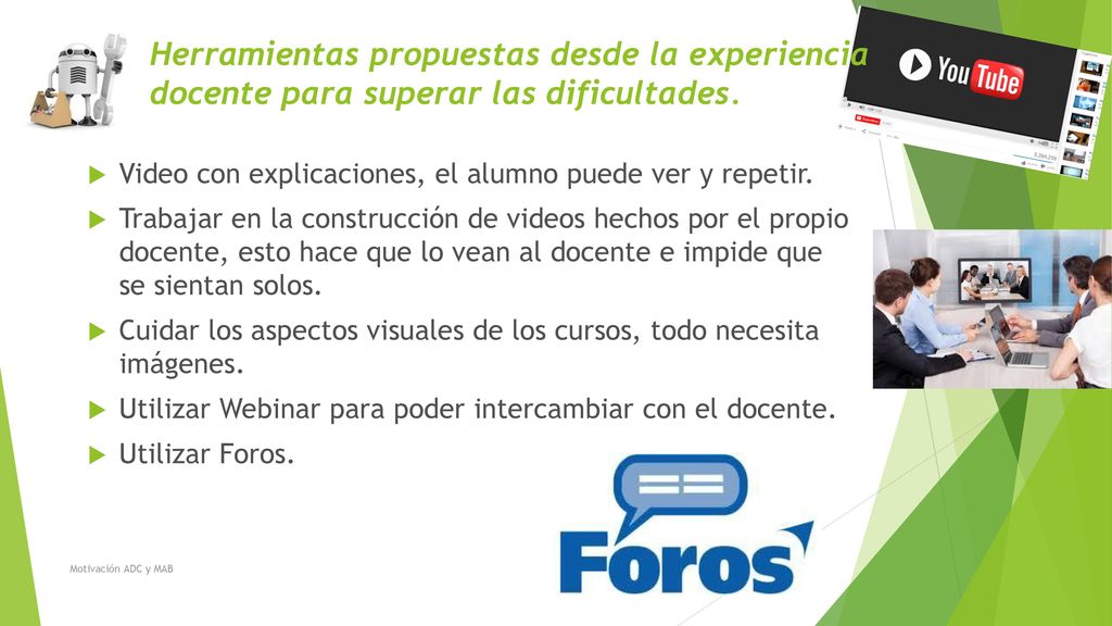 Herramientas propuestas desde la experiencia docente para superar las dificultades.