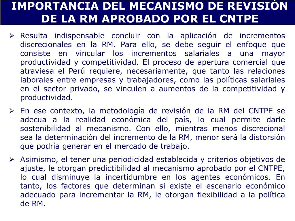 IMPORTANCIA DEL MECANISMO DE REVISIÓN DE LA RM APROBADO POR EL CNTPE
