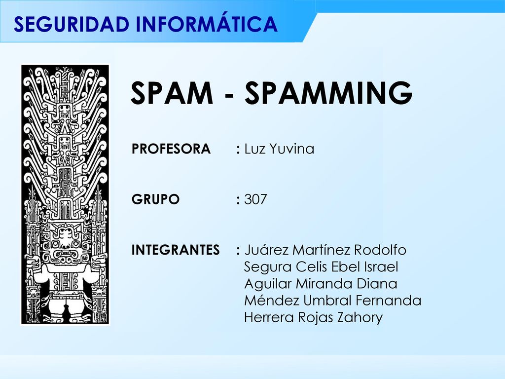 SPAM - SPAMMING PROFESORA : Luz Yuvina GRUPO : 307