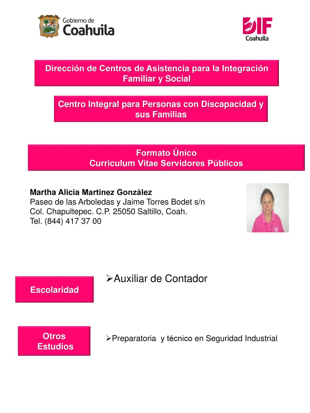 Dirección de Centros de Asistencia para la Integración Familiar y Social