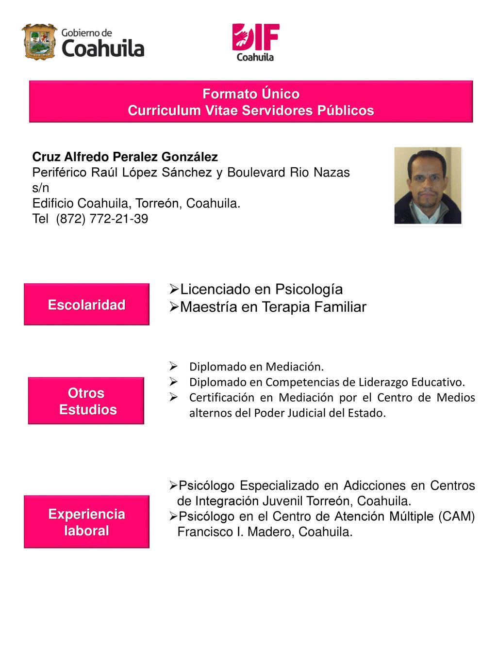 Curriculum Vitae Servidores Públicos