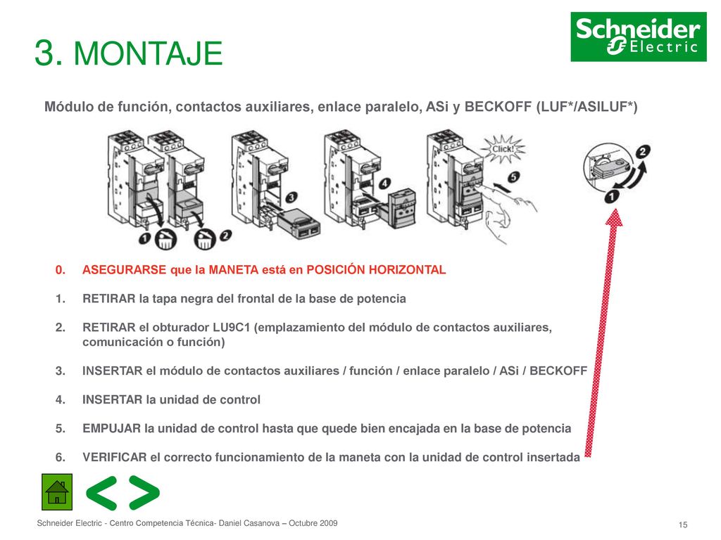 3. MONTAJE Módulo de función, contactos auxiliares, enlace paralelo, ASi y BECKOFF (LUF*/ASILUF*)