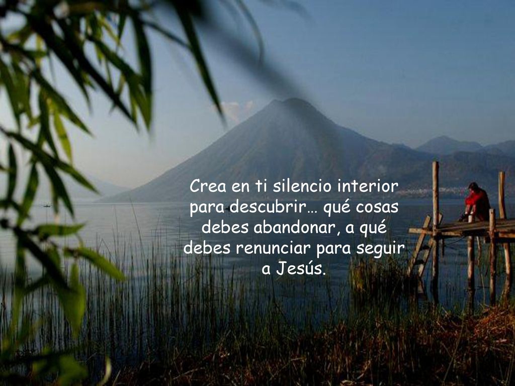Crea en ti silencio interior para descubrir… qué cosas debes abandonar, a qué debes renunciar para seguir a Jesús.