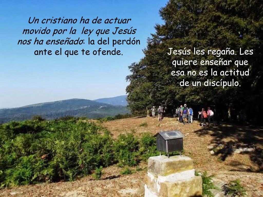 Un cristiano ha de actuar movido por la ley que Jesús nos ha enseñado: la del perdón ante el que te ofende.