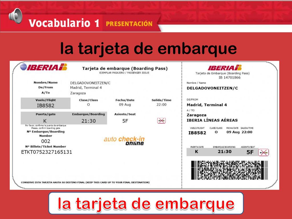 Inroducción al tema la tarjeta de embarque la tarjeta de embarque