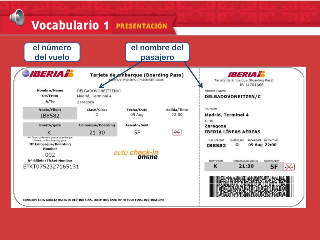 Inroducción al tema el número del vuelo el nombre del pasajero