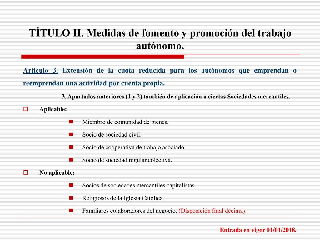 TÍTULO II. Medidas de fomento y promoción del trabajo autónomo.