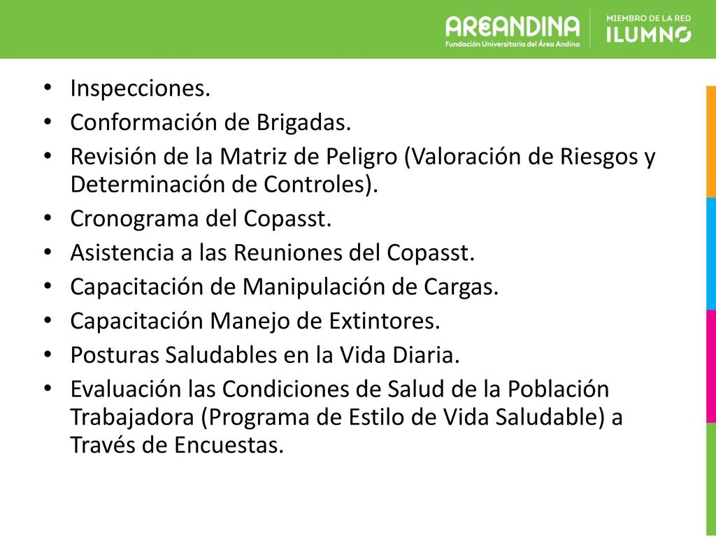 Inspecciones. Conformación de Brigadas. Revisión de la Matriz de Peligro (Valoración de Riesgos y Determinación de Controles).