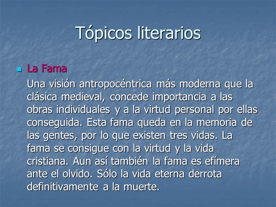 Tópicos literarios La Fama