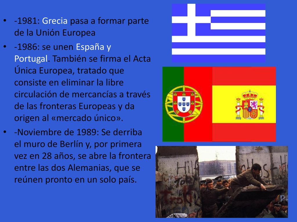 -1981: Grecia pasa a formar parte de la Unión Europea