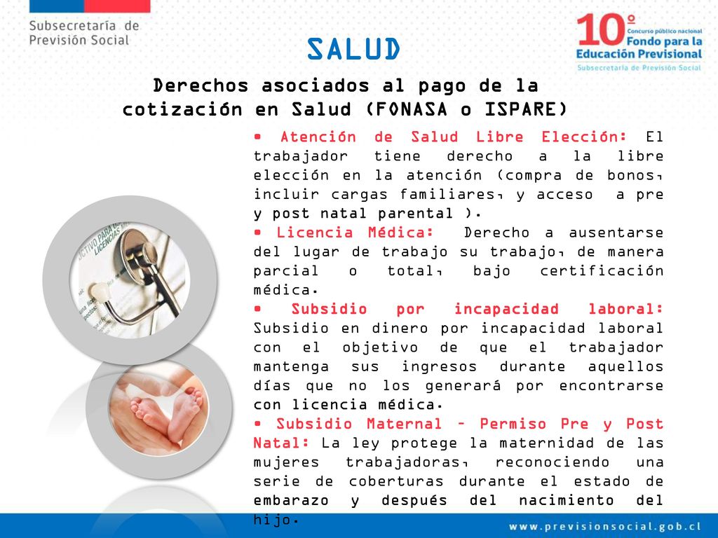 Derechos asociados al pago de la cotización en Salud (FONASA o ISPARE)