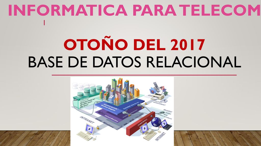 INFORMATICA PARA TELECOM OTOÑO DEL 2017 Base de datos relacional