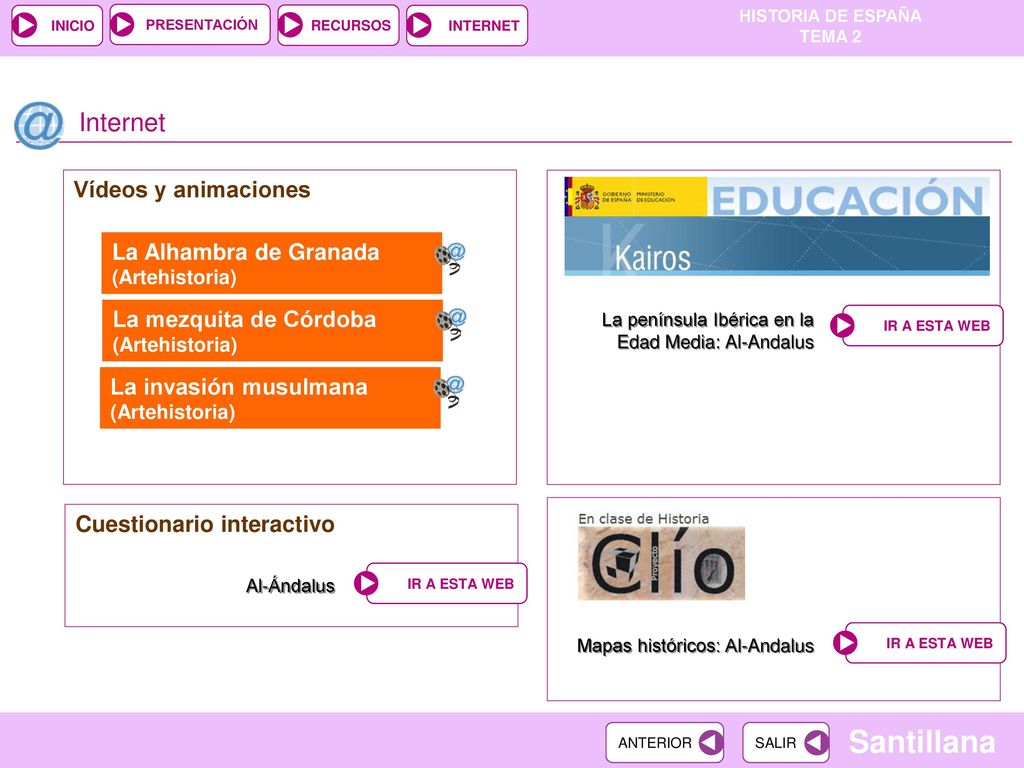Internet Vídeos y animaciones La Alhambra de Granada (Artehistoria)
