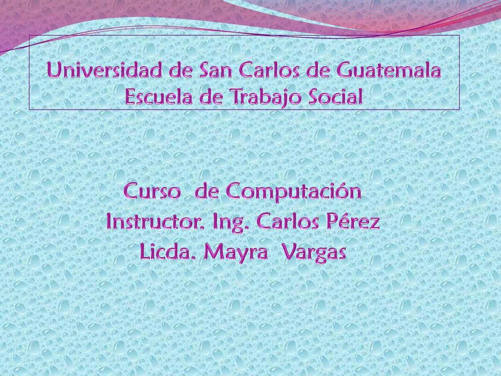 Universidad de San Carlos de Guatemala Escuela de Trabajo Social