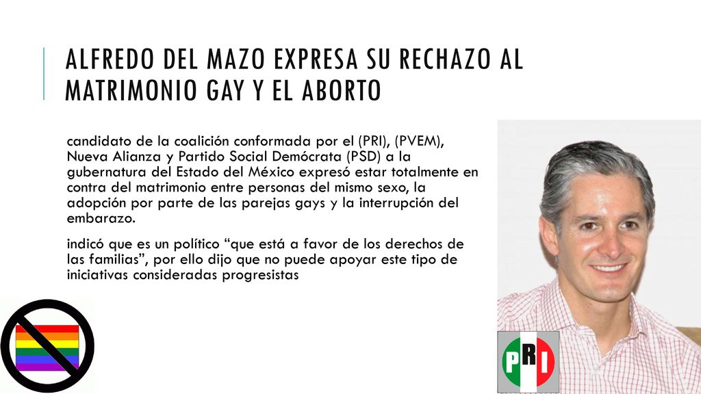 Alfredo del Mazo expresa su rechazo al matrimonio gay y el aborto