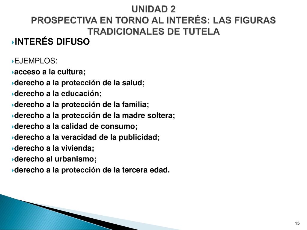 UNIDAD 2 PROSPECTIVA EN TORNO AL INTERÉS: LAS FIGURAS TRADICIONALES DE TUTELA
