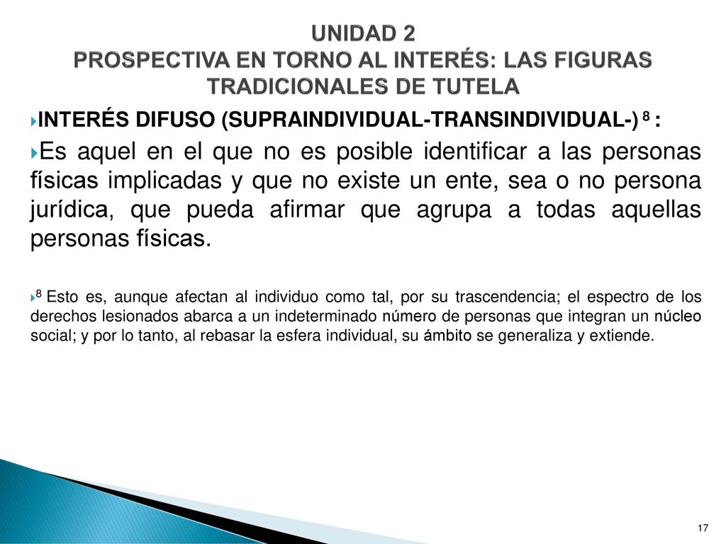 UNIDAD 2 PROSPECTIVA EN TORNO AL INTERÉS: LAS FIGURAS TRADICIONALES DE TUTELA