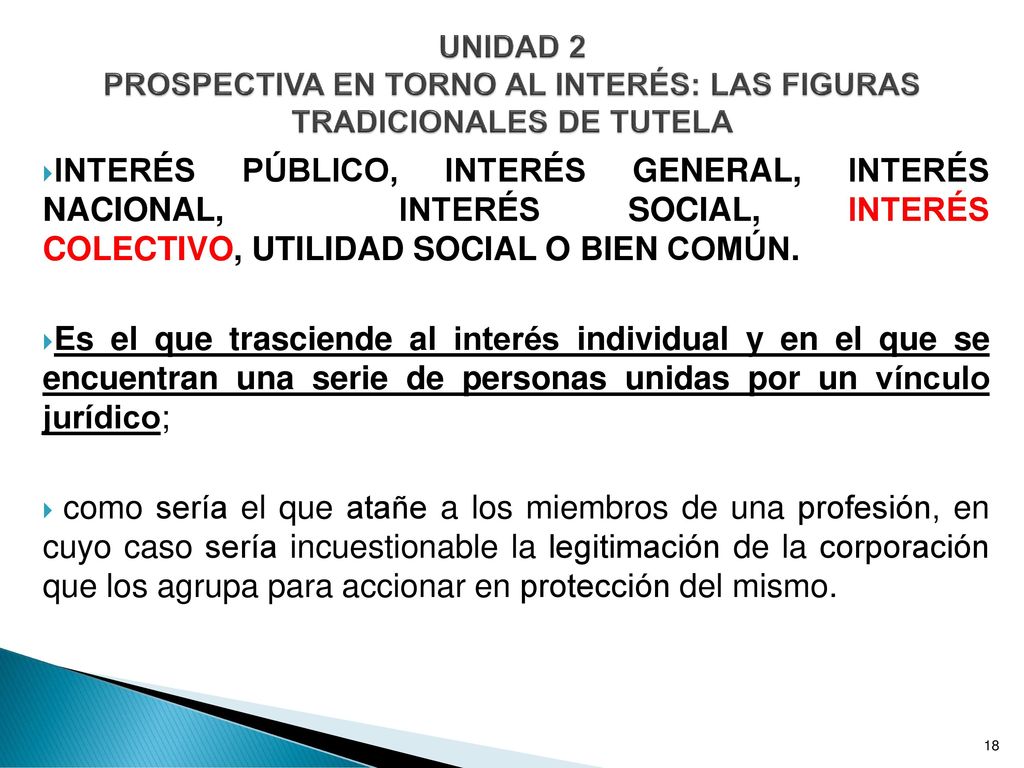 UNIDAD 2 PROSPECTIVA EN TORNO AL INTERÉS: LAS FIGURAS TRADICIONALES DE TUTELA