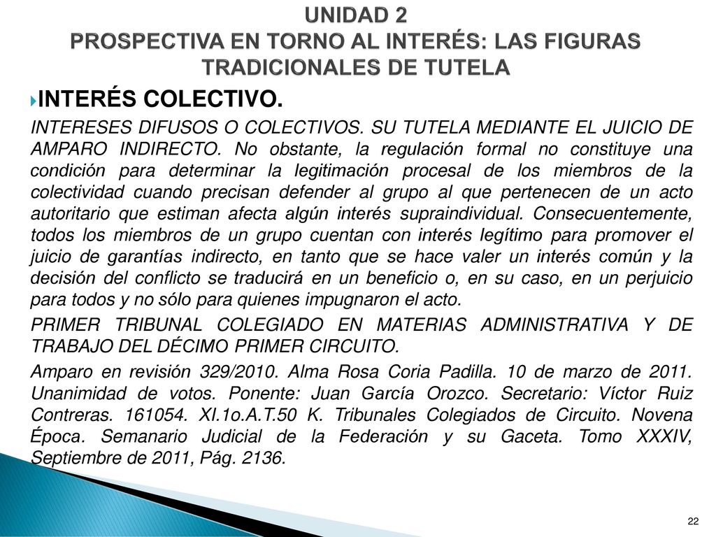 UNIDAD 2 PROSPECTIVA EN TORNO AL INTERÉS: LAS FIGURAS TRADICIONALES DE TUTELA