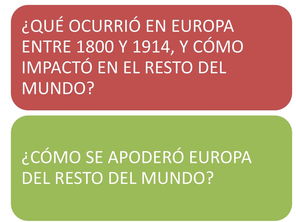 ¿QUÉ OCURRIÓ EN EUROPA ENTRE 1800 Y 1914, Y CÓMO IMPACTÓ EN EL RESTO DEL MUNDO