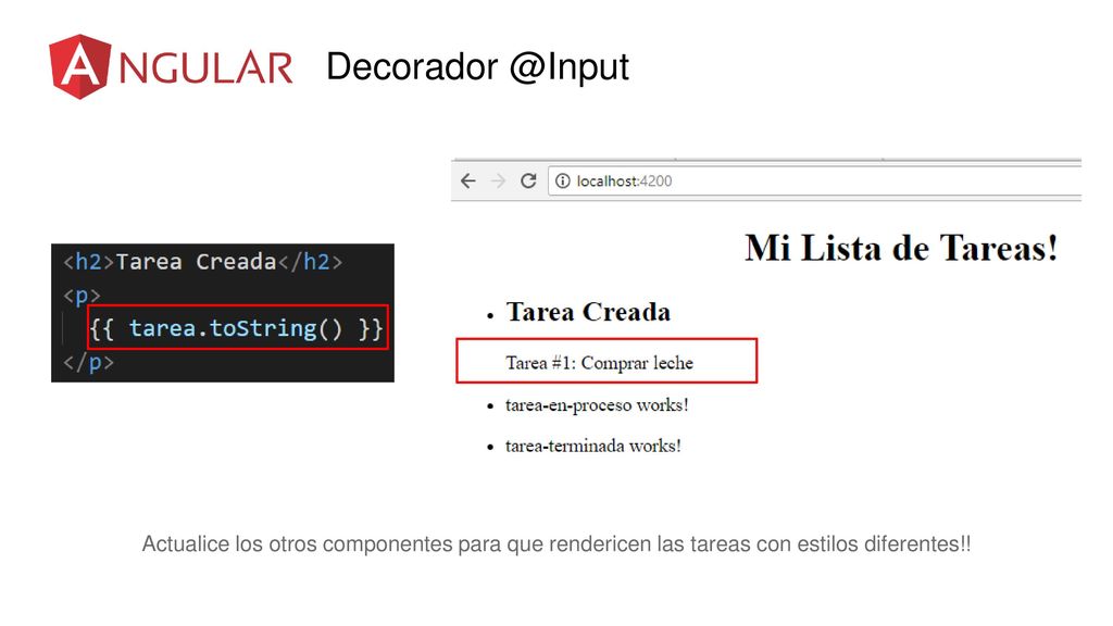 Actualice los otros componentes para que rendericen las tareas con estilos diferentes!!