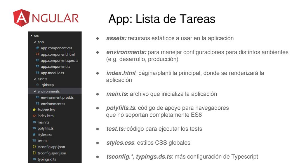 App: Lista de Tareas assets: recursos estáticos a usar en la aplicación.