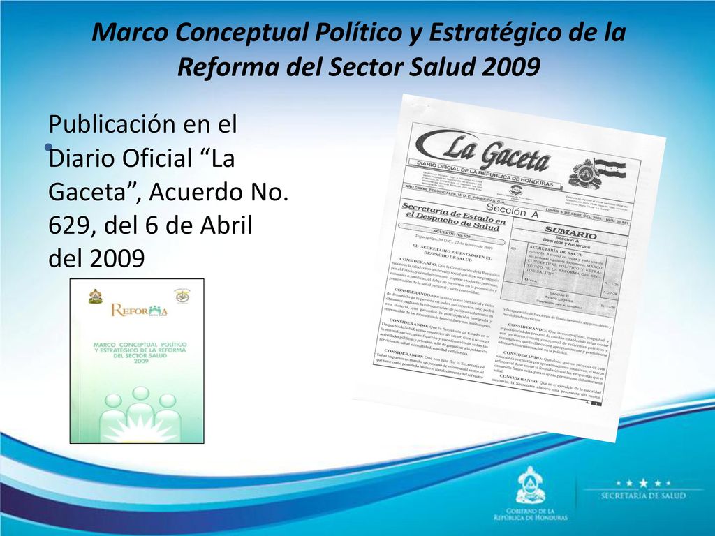 Marco Conceptual Político y Estratégico de la Reforma del Sector Salud 2009