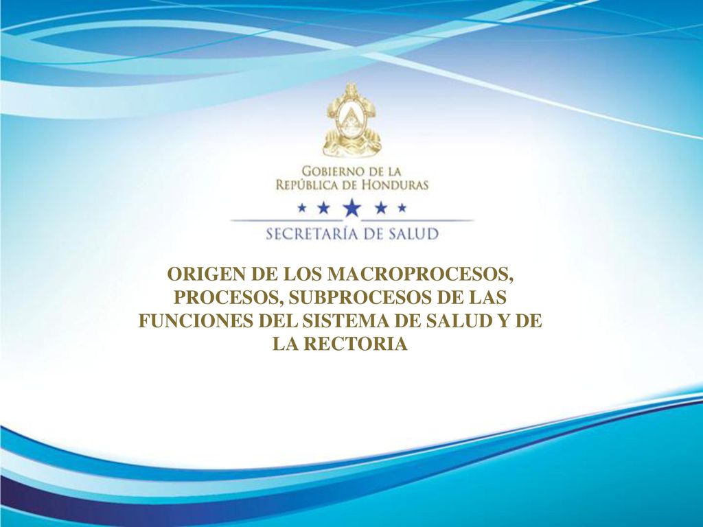 ORIGEN DE LOS MACROPROCESOS, PROCESOS, SUBPROCESOS DE LAS FUNCIONES DEL SISTEMA DE SALUD Y DE LA RECTORIA