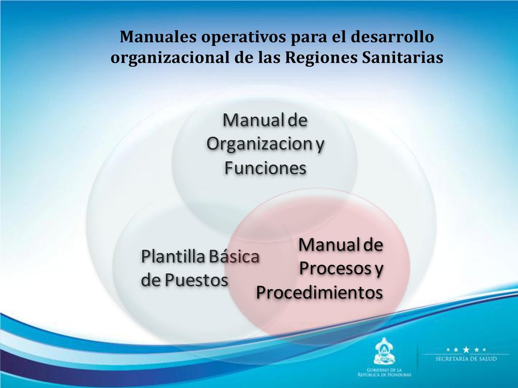 Manuales operativos para el desarrollo organizacional de las Regiones Sanitarias