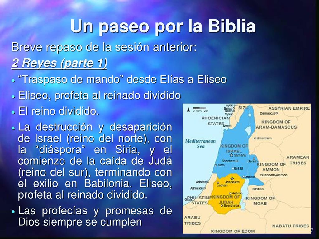 Un paseo por la Biblia Breve repaso de la sesión anterior: