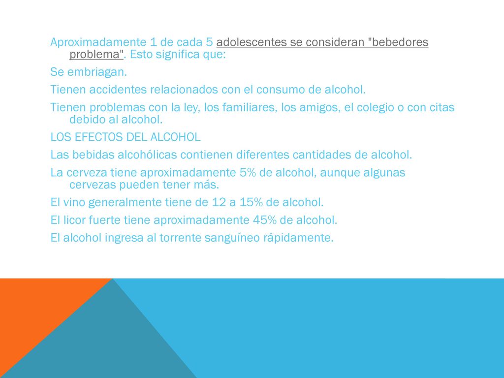 Aproximadamente 1 de cada 5 adolescentes se consideran bebedores problema .