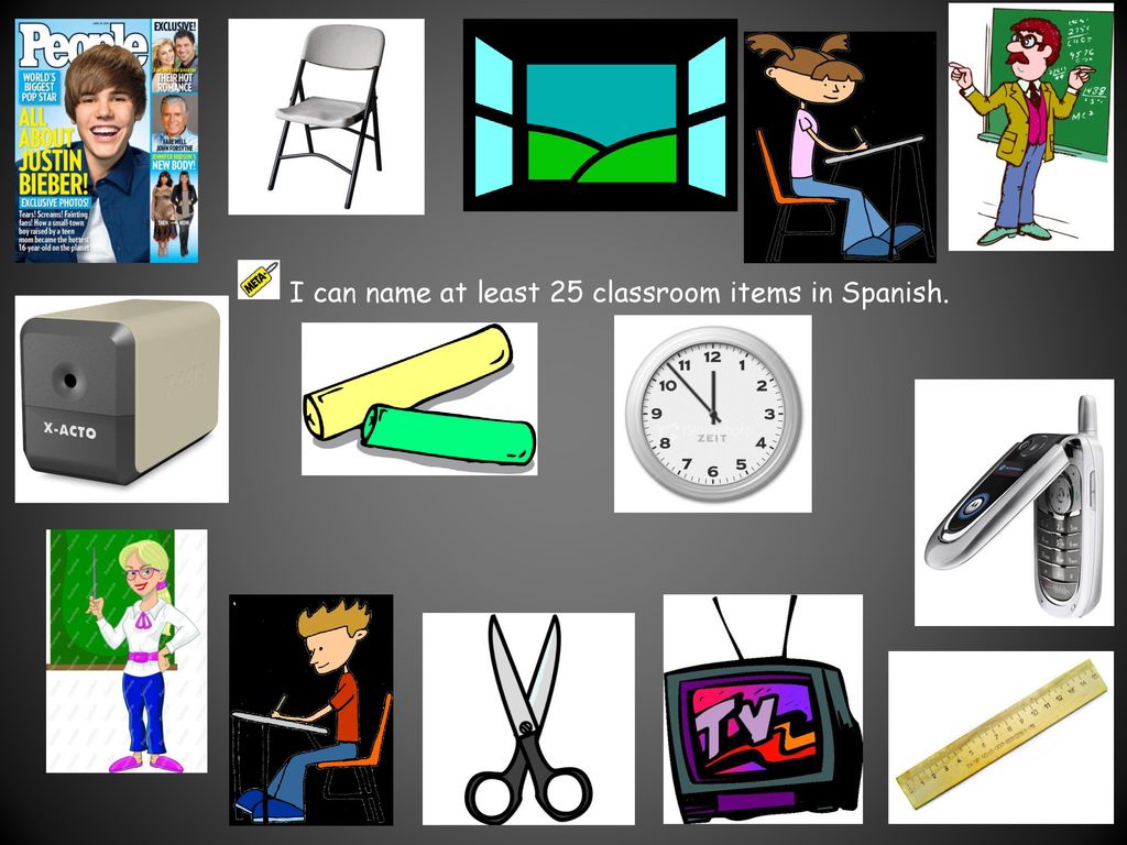 I can name at least 25 classroom items in Spanish.