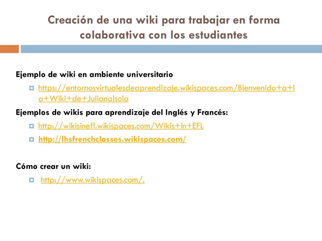 Creación de una wiki para trabajar en forma colaborativa con los estudiantes