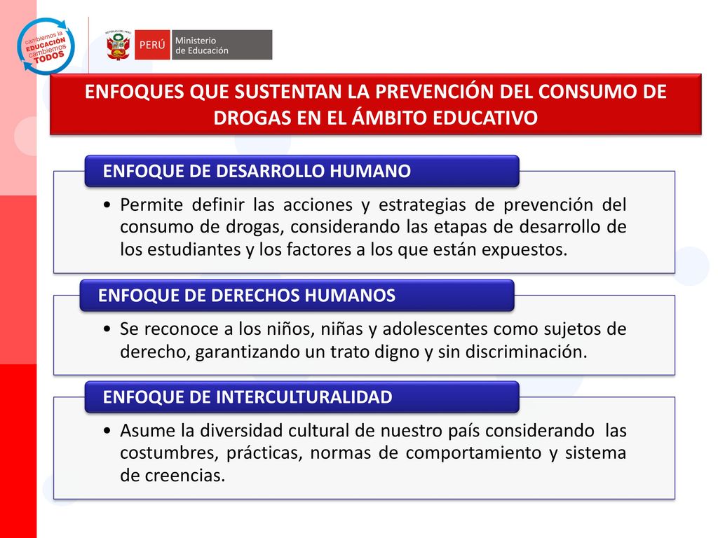 ENFOQUES QUE SUSTENTAN LA PREVENCIÓN DEL CONSUMO DE DROGAS EN EL ÁMBITO EDUCATIVO