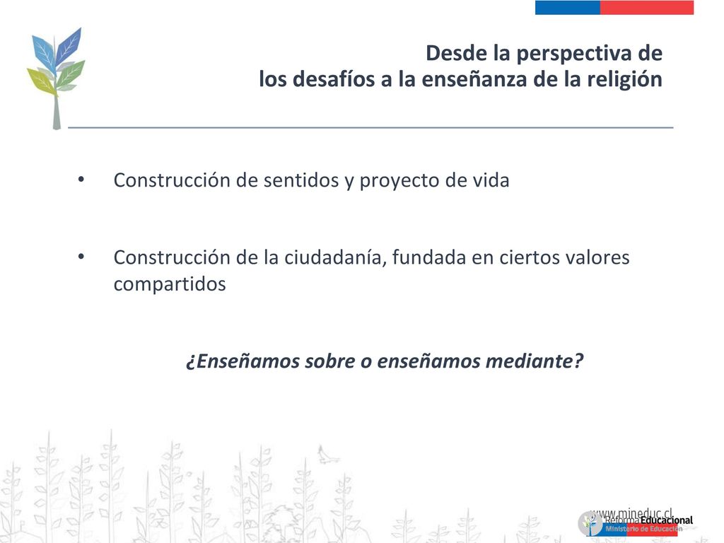 Desde la perspectiva de los desafíos a la enseñanza de la religión