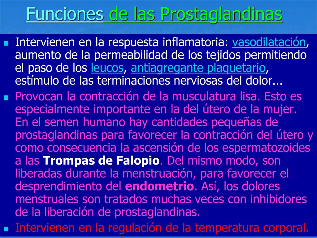 Funciones de las Prostaglandinas