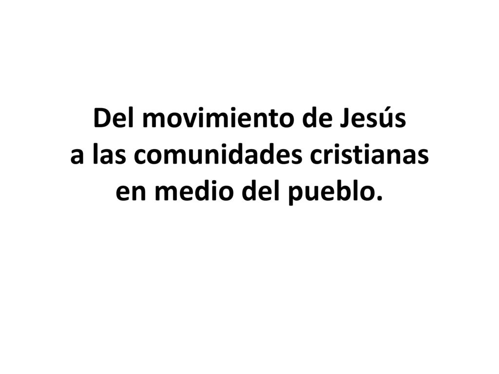 Del movimiento de Jesús a las comunidades cristianas en medio del pueblo.
