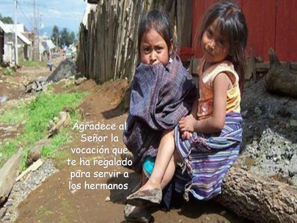 Agradece al Señor la vocación que te ha regalado para servir a los hermanos.