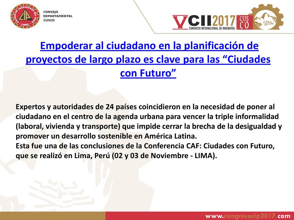Empoderar al ciudadano en la planificación de proyectos de largo plazo es clave para las Ciudades con Futuro