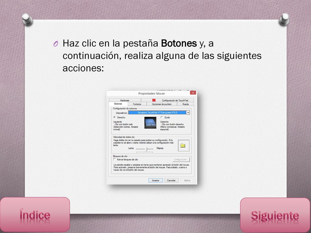 Haz clic en la pestaña Botones y, a continuación, realiza alguna de las siguientes acciones: