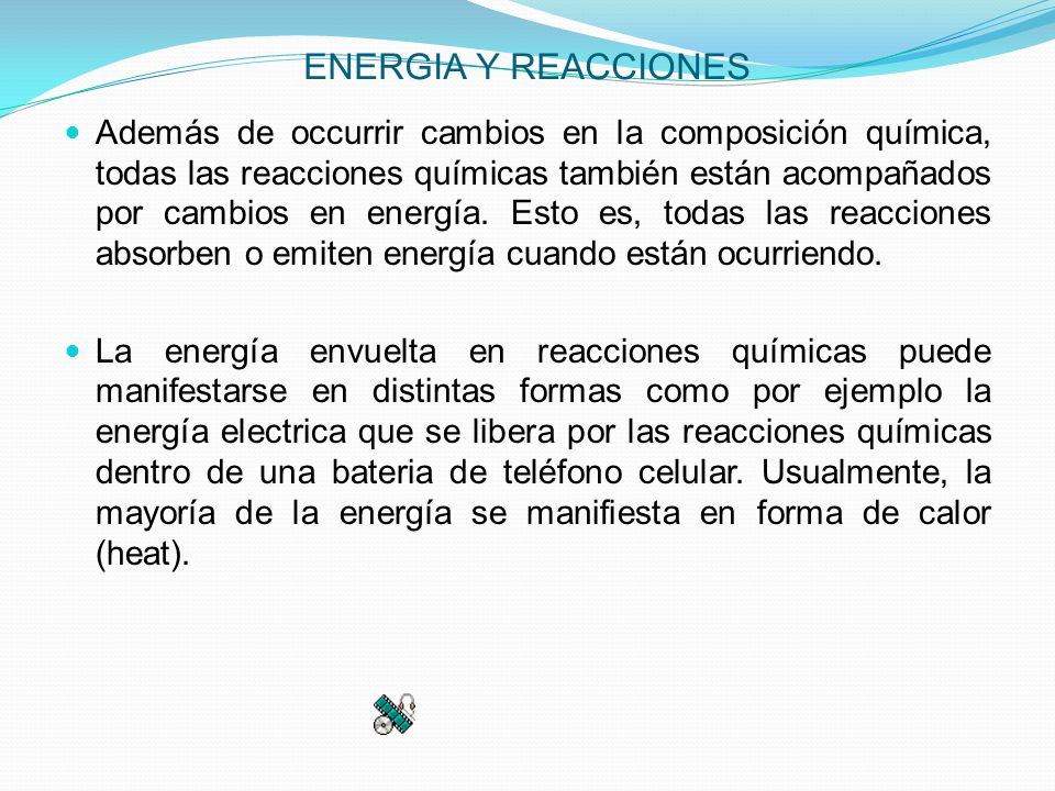 ENERGIA Y REACCIONES
