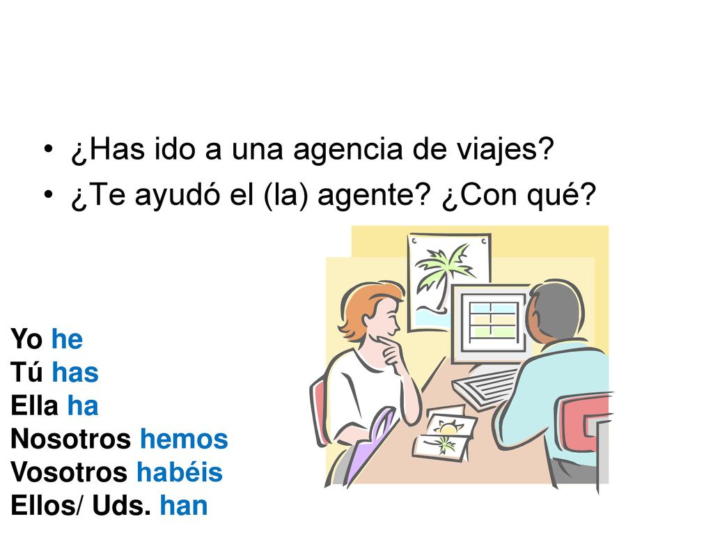 ¿Has ido a una agencia de viajes ¿Te ayudó el (la) agente ¿Con qué