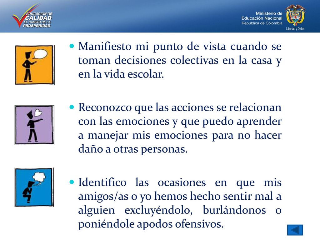 Manifiesto mi punto de vista cuando se toman decisiones colectivas en la casa y en la vida escolar.