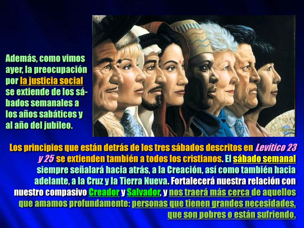 Además, como vimos ayer, la preocupación. por la justicia social. se extiende de los sá- bados semanales a.