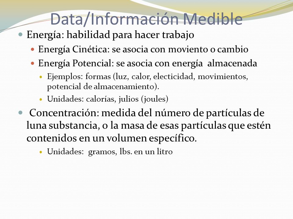 Data/Información Medible